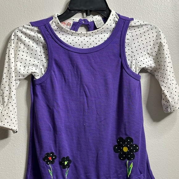 Girls Shirt Dress Polka‎ Dot Purple size 5-6 - Picture 3 of 9